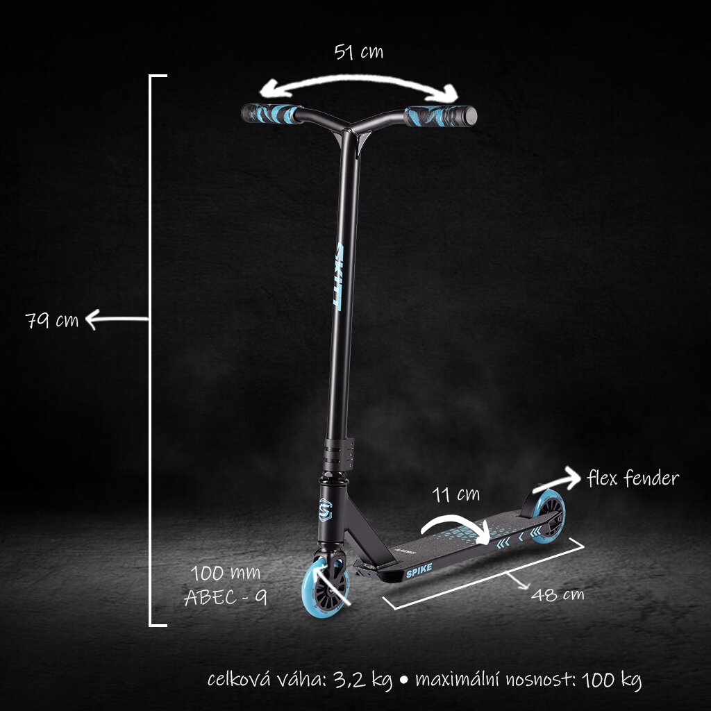 SKITT Freestyle koloběžka Spike Blue parametry